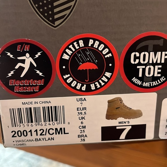 Skechers Men's Wascana Tactical Work Boots US 7 Tan Brown Composite Toe w/box - Picture 11 of 12